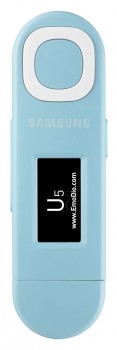 Плеер Flash Samsung U5 2Gb голубой MP3 OGG WMA ASF FM Диктофон 20 ч аудио USB 2.0